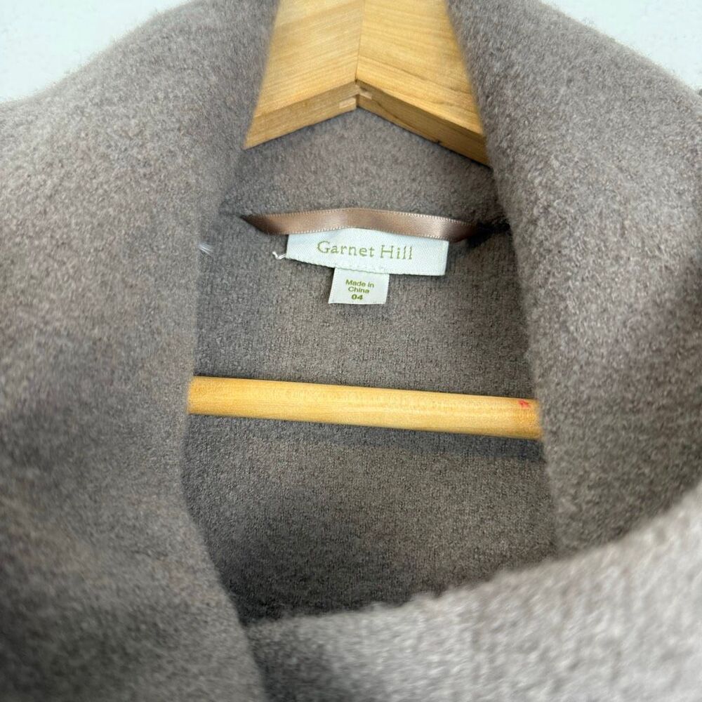 Garnet Hill Asymmetrical Taupe Boiled Wool Wrap Coat Size 4 - Picture 4 of 12